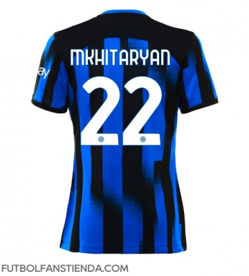 Inter Milan Henrikh Mkhitaryan #22 Primera Equipación Mujer 2023-24 Manga Corta